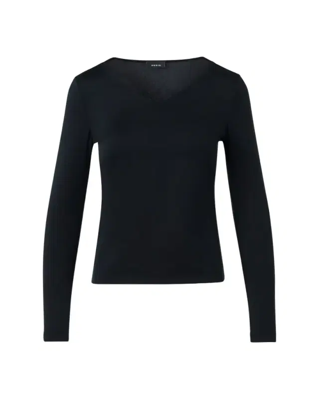Akris V-Neck Jersey Long-Sleeve T-Shirt
