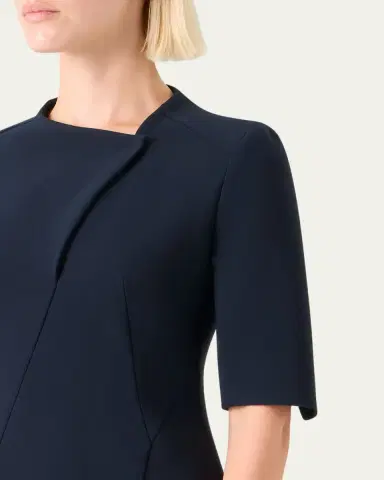 Akris Asymmetric Slit Short-Sleeve Midi Dress | Thumbnail 5 Akris Asymmetric Slit Short-Sleeve Midi Dress | Thumbnail 5
