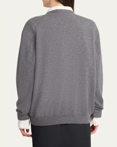 The Row Ligeia V-Neck Cashmere Sweater | Thumbnail 3 The Row Ligeia V-Neck Cashmere Sweater | Thumbnail 3