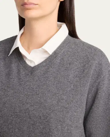 The Row Ligeia V-Neck Cashmere Sweater | Thumbnail 5 The Row Ligeia V-Neck Cashmere Sweater | Thumbnail 5