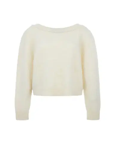 BERNADETTE Solene Pearly Low-Back Cashmere Sweater | Thumbnail 1