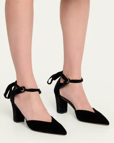 Ulla Johnson Corinna Velvet Bow Pumps | Thumbnail 2