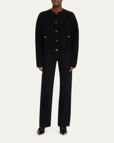 TOTEME Cashmere-Wool Hammered Button Cardigan | Thumbnail 2 TOTEME Cashmere-Wool Hammered Button Cardigan | Thumbnail 2