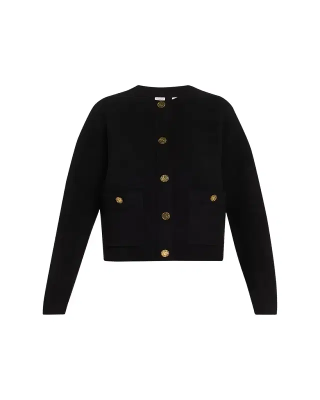Toteme Cashmere-Wool Hammered Button Cardigan
