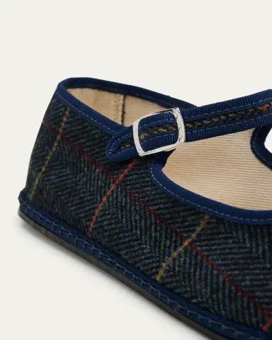 Vibi Venezia Mary Jane Plaid Herringbone Wool-Blend Flats | Thumbnail 5 Vibi Venezia Mary Jane Plaid Herringbone Wool-Blend Flats | Thumbnail 5