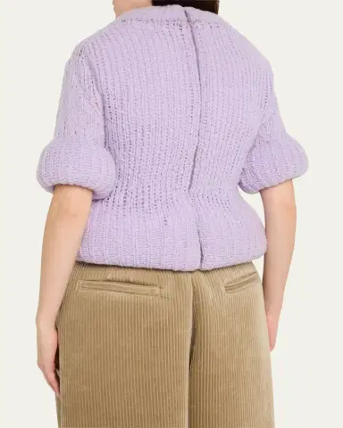 Marc Jacobs Runway Padded Peplum Short-Sleeve Sweater | Thumbnail 3 Marc Jacobs Runway Padded Peplum Short-Sleeve Sweater | Thumbnail 3