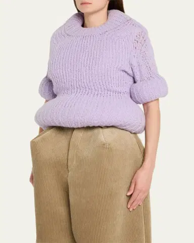 Marc Jacobs Runway Padded Peplum Short-Sleeve Sweater | Thumbnail 4 Marc Jacobs Runway Padded Peplum Short-Sleeve Sweater | Thumbnail 4