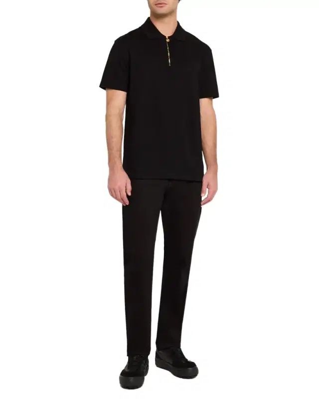 Men's Medusa Zip Pique Polo Shirt