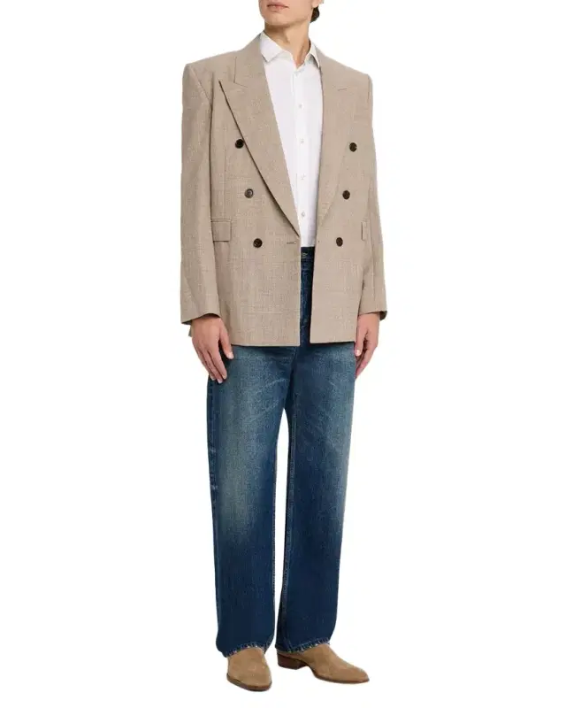 Saint Laurent Men's Double-Breasted Blazer Jacket