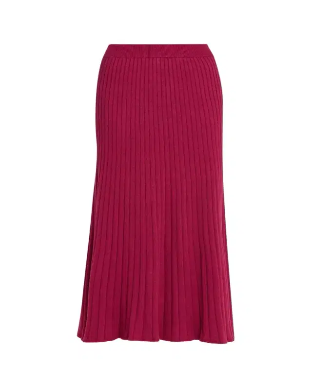 Felicia Rib-Knit Midi Skirt