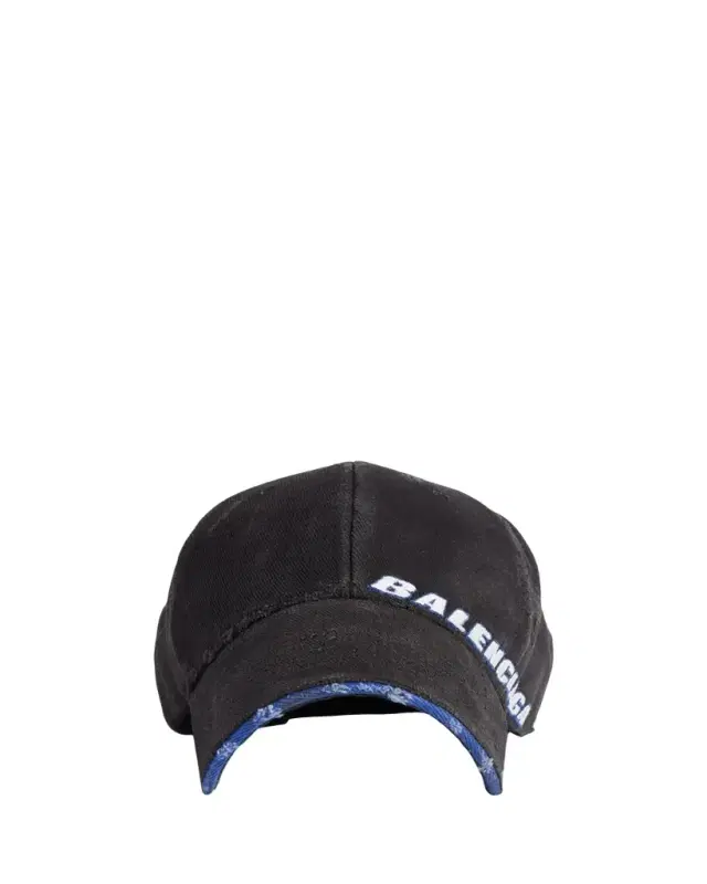 Men's Cotton Drill Distressed Tilted Logo Baseball Cap