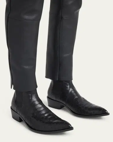 Tom Ford Men's Python-Embossed Leather Boots | Thumbnail 2