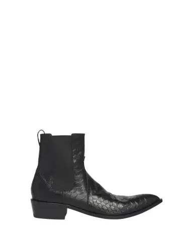 Tom Ford Men's Python-Embossed Leather Boots | Thumbnail 1