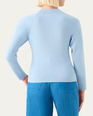 Akris Mock-Neck Cashmere-Silk Raglan-Sleeve Sweater | Thumbnail 3 Akris Mock-Neck Cashmere-Silk Raglan-Sleeve Sweater | Thumbnail 3