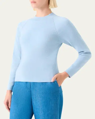 Akris Mock-Neck Cashmere-Silk Raglan-Sleeve Sweater | Thumbnail 4 Akris Mock-Neck Cashmere-Silk Raglan-Sleeve Sweater | Thumbnail 4