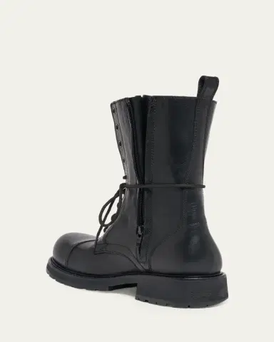 Balenciaga Truck Leather Lace-Up Combat Boots | Thumbnail 4
