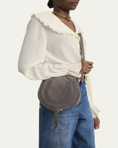 Chloé Marcie Crossbody Bag in Calfskin Suede | Thumbnail 2 Chloé Marcie Crossbody Bag in Calfskin Suede | Thumbnail 2