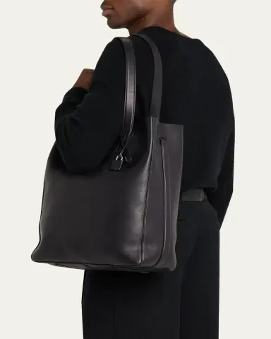 Tom Ford Men's Natural Leather North-South Tote Bag | Thumbnail 2