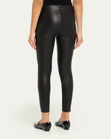 ALICE + OLIVIA Lennox Mid-Rise Leather Leggings | Thumbnail 3