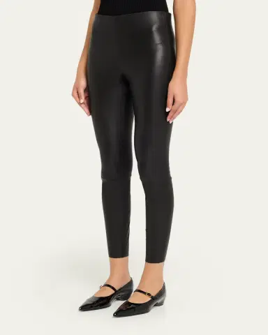 ALICE + OLIVIA Lennox Mid-Rise Leather Leggings | Thumbnail 4