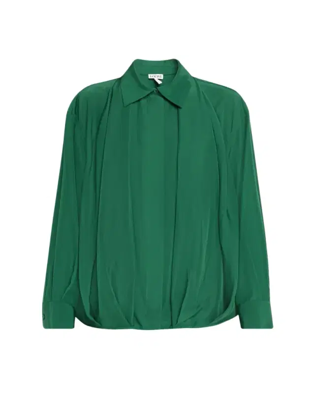 Charmeuse Balloon Button-Down Shirt