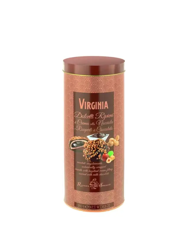 Amaretti Virginia Hazelnut Cream-Filled Biscuits in Gift Tube, 6.3 oz.