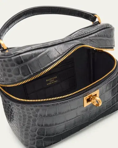 Balenciaga Rodeo Croc-Embossed Leather Vanity Top-Handle Bag | Thumbnail 4