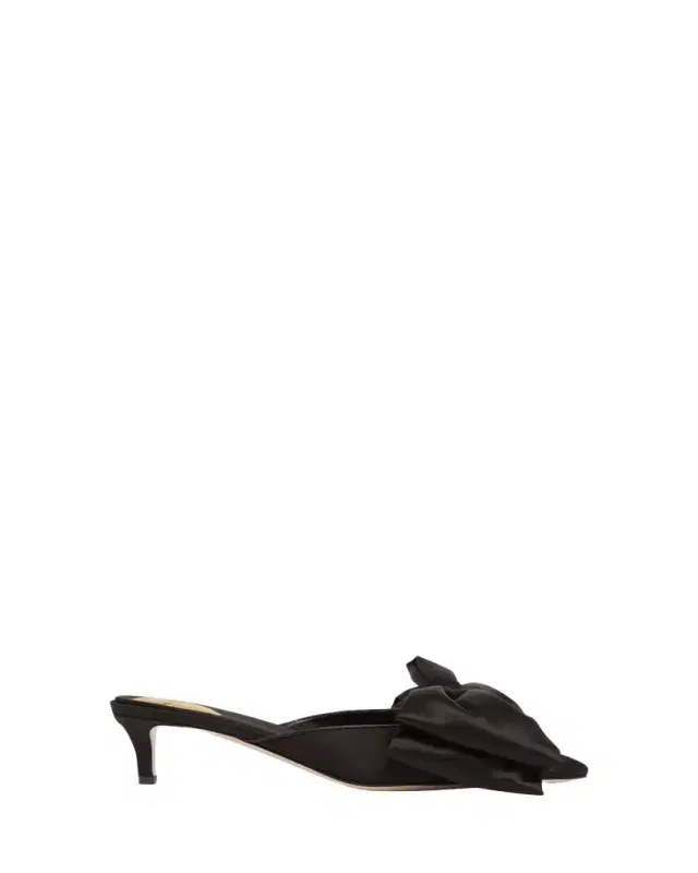 45mm Yolande Satin Bow Mule Pumps