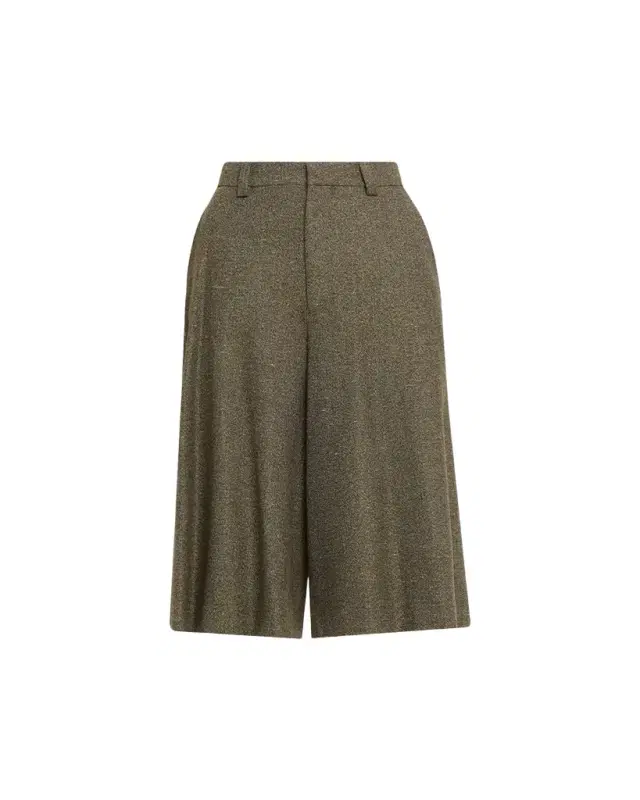 Loro Piana Drake Cashmere-Wool Wide-Leg Bermuda Trousers