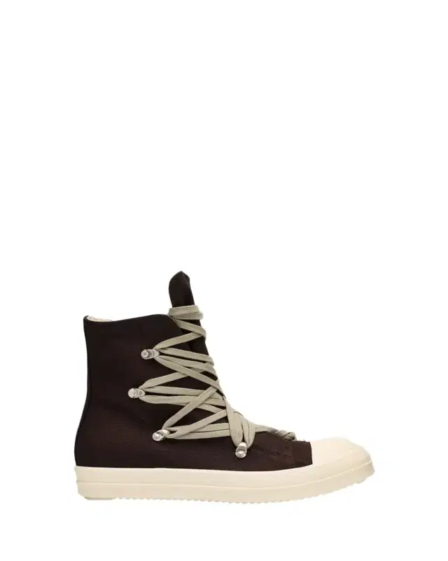 Men's Megalace Sneaks Denim Side-Zip High-Top Sneakers