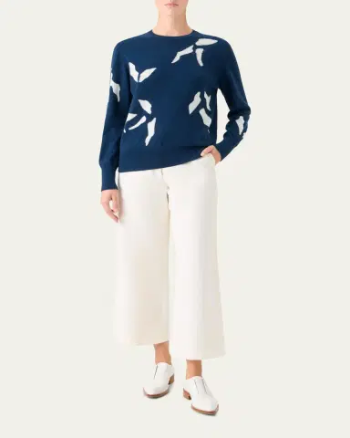 Akris Whitecaps Intarsia Cashmere & Cotton Sweater | Thumbnail 2 Akris Whitecaps Intarsia Cashmere & Cotton Sweater | Thumbnail 2