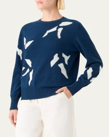 Akris Whitecaps Intarsia Cashmere & Cotton Sweater | Thumbnail 4 Akris Whitecaps Intarsia Cashmere & Cotton Sweater | Thumbnail 4
