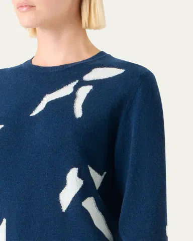Akris Whitecaps Intarsia Cashmere & Cotton Sweater | Thumbnail 5 Akris Whitecaps Intarsia Cashmere & Cotton Sweater | Thumbnail 5