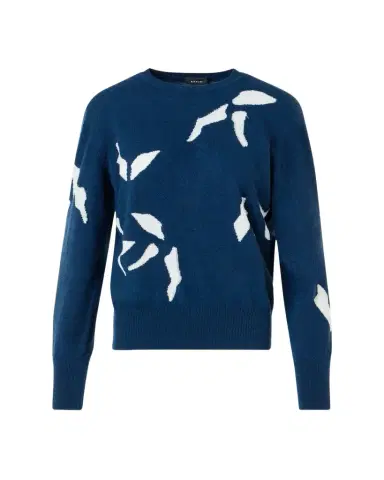 Akris Whitecaps Intarsia Cashmere & Cotton Sweater | Thumbnail 1 Akris Whitecaps Intarsia Cashmere & Cotton Sweater | Thumbnail 1