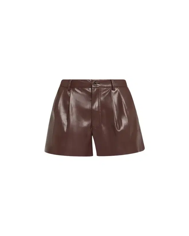 ALICE + OLIVIA Conry Vegan Leather Trouser Shorts
