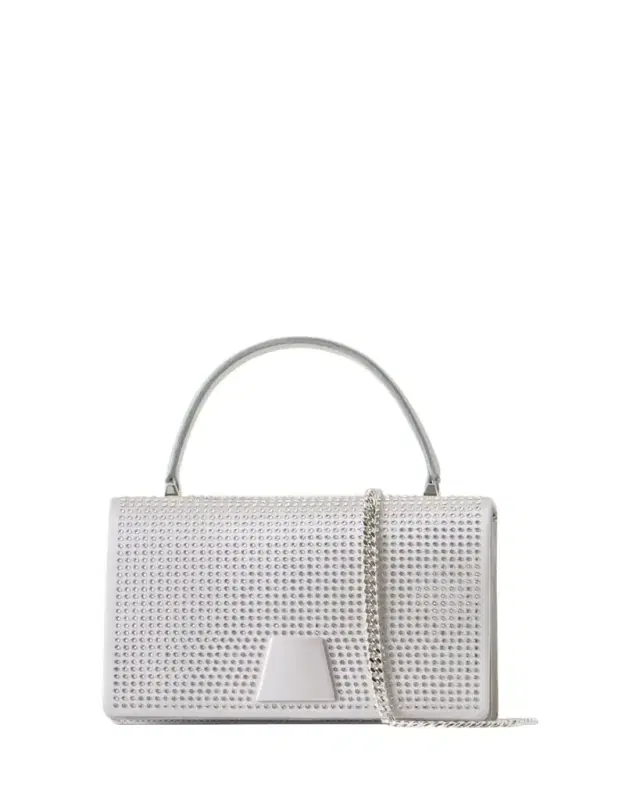 Alice Mini Rhinestone Satin Top-Handle Bag
