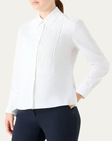 Akris Pleated Bib-Front Shirt | Thumbnail 4 Akris Pleated Bib-Front Shirt | Thumbnail 4