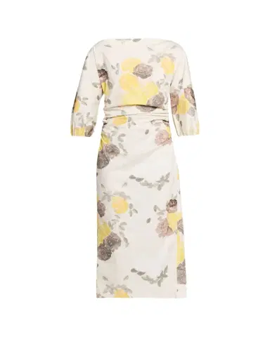 BERNADETTE Ezra Floral-Print Ruched 3/4-Sleeve Maxi Dress | Thumbnail 1