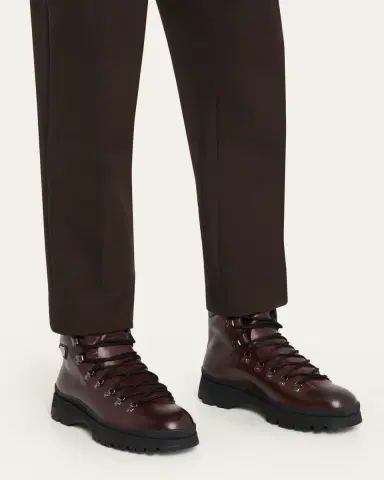 Prada Men's Brixxen Leather Lace-Up Boots | Thumbnail 2 Prada Men's Brixxen Leather Lace-Up Boots | Thumbnail 2