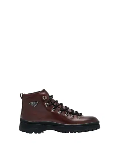 Prada Men's Brixxen Leather Lace-Up Boots | Thumbnail 1 Prada Men's Brixxen Leather Lace-Up Boots | Thumbnail 1