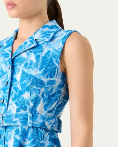 Akris Whitecaps Print Denim Belted Midi Shirtdress | Thumbnail 5 Akris Whitecaps Print Denim Belted Midi Shirtdress | Thumbnail 5