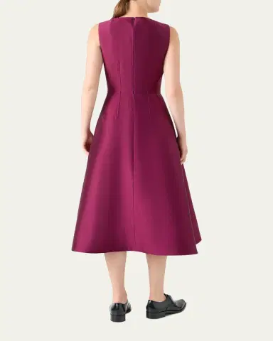 Akris Dupion Sleeveless Silk Shantung Midi Dress | Thumbnail 8 Akris Dupion Sleeveless Silk Shantung Midi Dress | Thumbnail 8