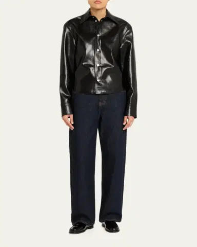 Nanushka Bogna Long-Sleeve Alt-Leather Shirt | Thumbnail 2 Nanushka Bogna Long-Sleeve Alt-Leather Shirt | Thumbnail 2