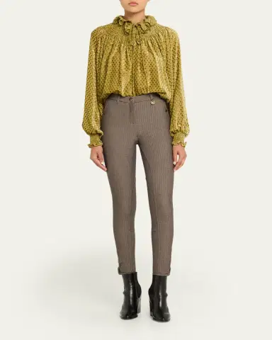 Burberry Velvet Smocked Ruffle Blouse | Thumbnail 2
