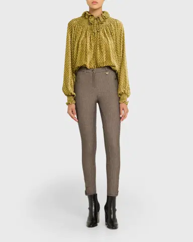 Burberry Velvet Smocked Ruffle Blouse | Thumbnail 6