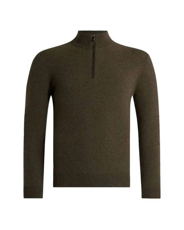 Men 's Cashmere Birdseye Quarter-Zip Sweater