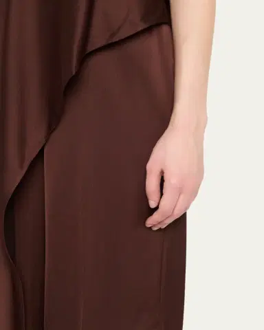Halston Sonia Strapless Draped Wide-Leg Jumpsuit | Thumbnail 5 Halston Sonia Strapless Draped Wide-Leg Jumpsuit | Thumbnail 5