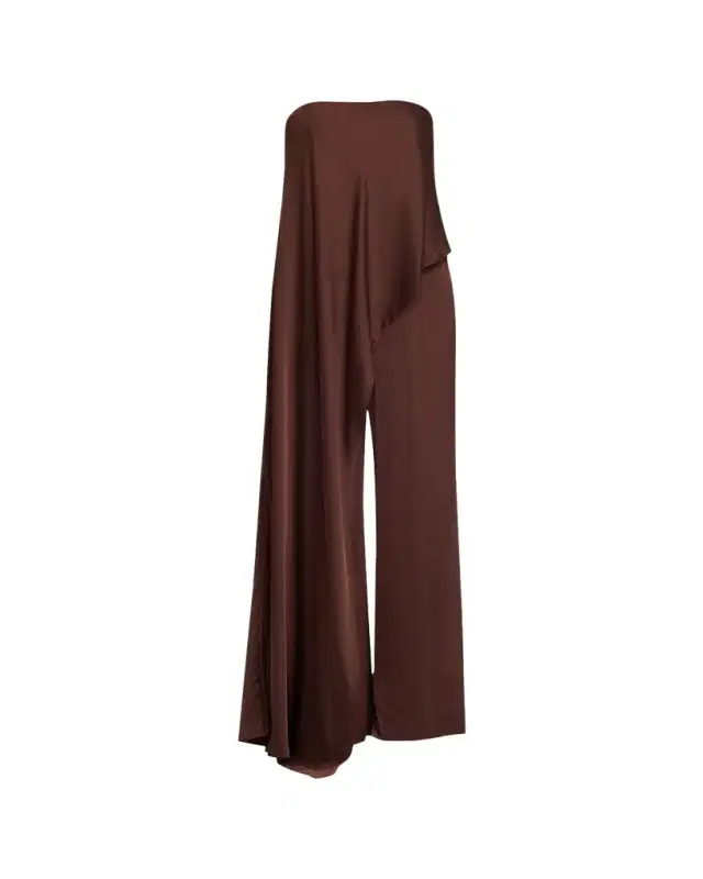 Sonia Strapless Draped Wide-Leg Jumpsuit