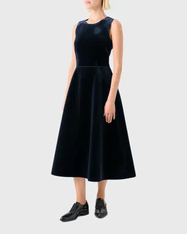 Akris Sleeveless Velvet Midi Cocktail Dress | Thumbnail 3 Akris Sleeveless Velvet Midi Cocktail Dress | Thumbnail 3
