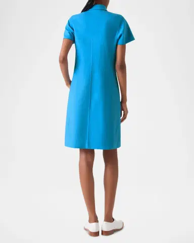 Akris Short-Sleeve Cotton-Silk Polo Dress | Thumbnail 11